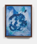 Untitled Blue Planet Blue Figure by Elizabeth Ibarra contemporary artwork painting works on paper