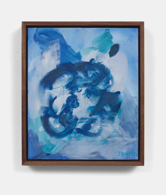 Untitled Blue Planet Blue Figure by Elizabeth Ibarra contemporary artwork Painting