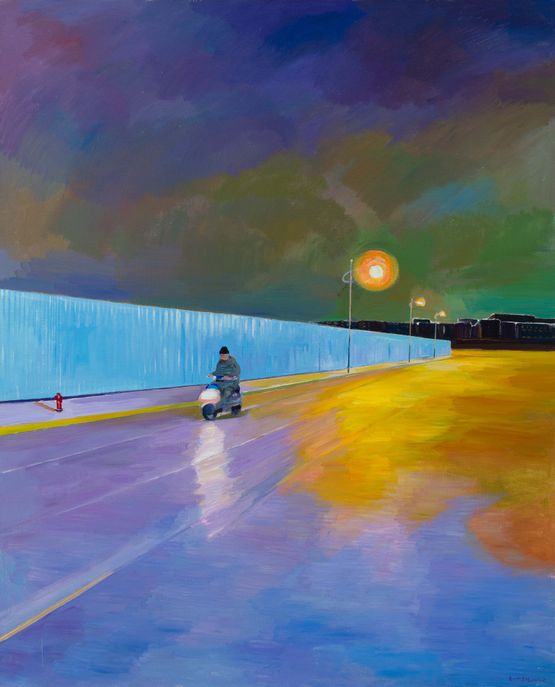 The Feelings of Nightwalkers and Street Lights by Liu Weijian contemporary artwork Painting