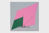 Neoconcrete canoeists 3  Green and pink sailing Ivan Serpa by Jonathas De Andrade contemporary artwork print