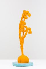 Pot plant gold yellow Viitadinia scabra after J Banks by Caroline Rothwell contemporary artwork sculpture works on paper