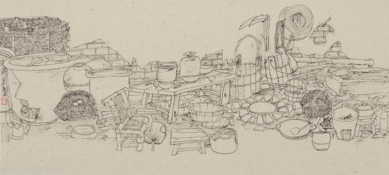 Eat Q by Tang Guo contemporary artwork Drawing