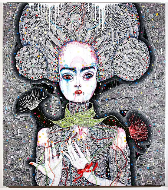 satellite fade-out 6 by Del Kathryn Barton contemporary artwork Painting