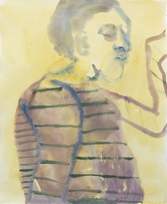 Alis Warmed by the Fire by Francis Upritchard contemporary artwork Works on Paper