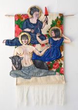 Das schwarze Schaf by Denys Shantar contemporary artwork painting textile
