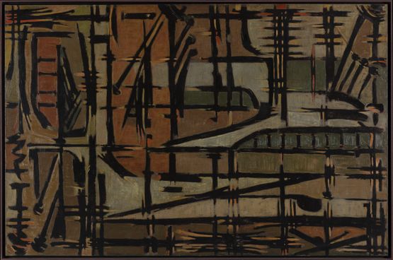 El Encuentro by Oswaldo Vigas contemporary artwork Painting
