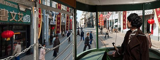 Nanjing Road Tram Ten Thousand Waves by Isaac Julien contemporary artwork Moving Image