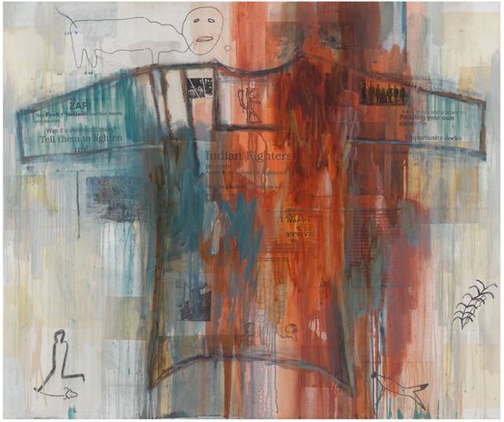 I See Red Indian Fighters by Jaune Quick-To-See Smith contemporary artwork Painting