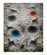 Aggregation24-MY047 Blue  Red by Kwang Young Chun contemporary artwork works on paper mixed media