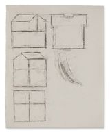 2 Hauser Fenster T-Shirt und Feder by Horst Antes contemporary artwork works on paper drawing