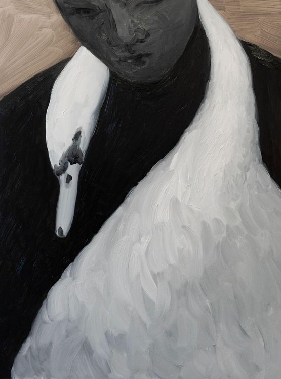Leda and the Swan by Han Mengyun contemporary artwork Painting