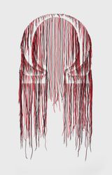 Red and Black OHM by Nari Ward contemporary artwork textile