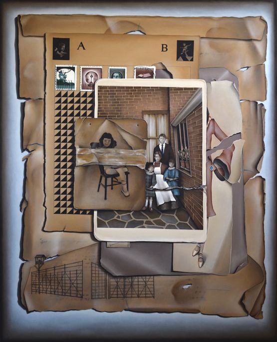 Stranger than fiction by Dene Leigh contemporary artwork Painting