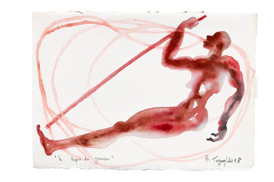 Le Repos du guerrier by Barthelemy Toguo contemporary artwork Painting