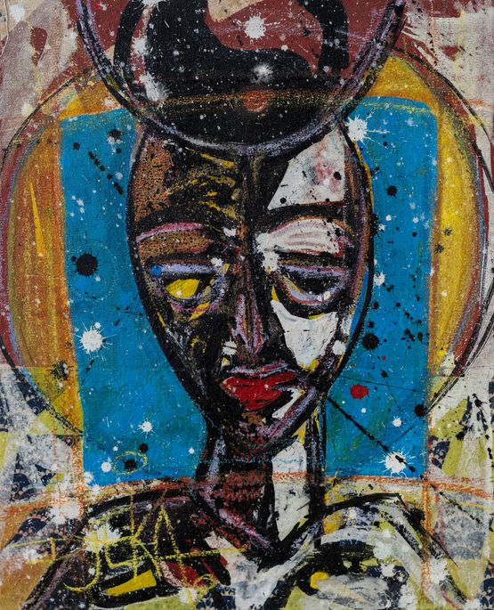 Jomeaux Celeste II by Jean-Baptiste Djeka contemporary artwork Painting