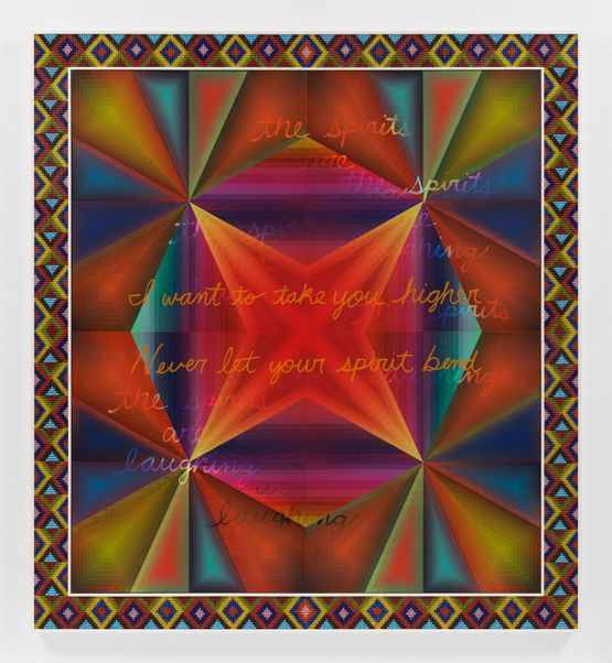 Never let your spirit bend by Jeffrey Gibson contemporary artwork Painting