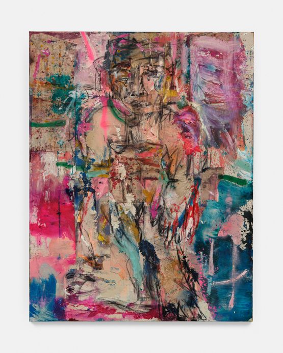 Immortal XXXIII hot pink and petrol blue by Daniel Crews-Chubb contemporary artwork Works on Paper