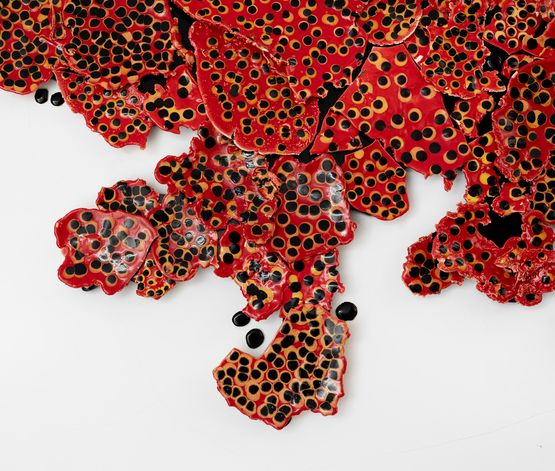 Liquen vermelho II Red Lichen II by Leo Battistelli contemporary artwork Painting