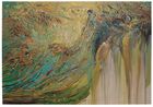 Hands on mossy rocks by Amitesh Shrivastava contemporary artwork Painting