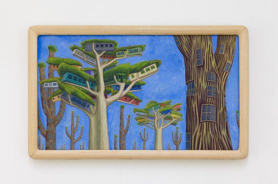 Flyers Planets Buildings by Gao Yuan contemporary artwork Painting