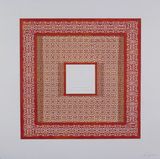 Flowers Three Red Squares and One White by Anila Quayyum Agha contemporary artwork works on paper