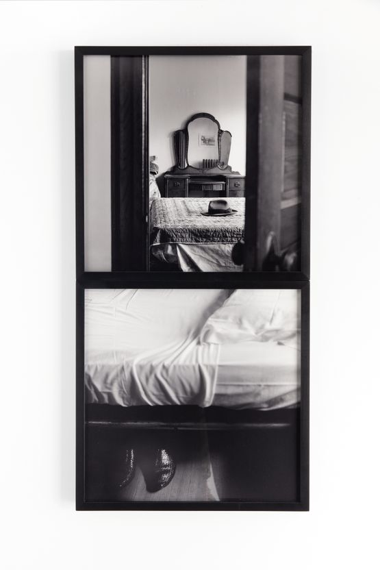 Untitled Hat on Bed Shoes under bed by Carrie Mae Weems contemporary artwork Photography