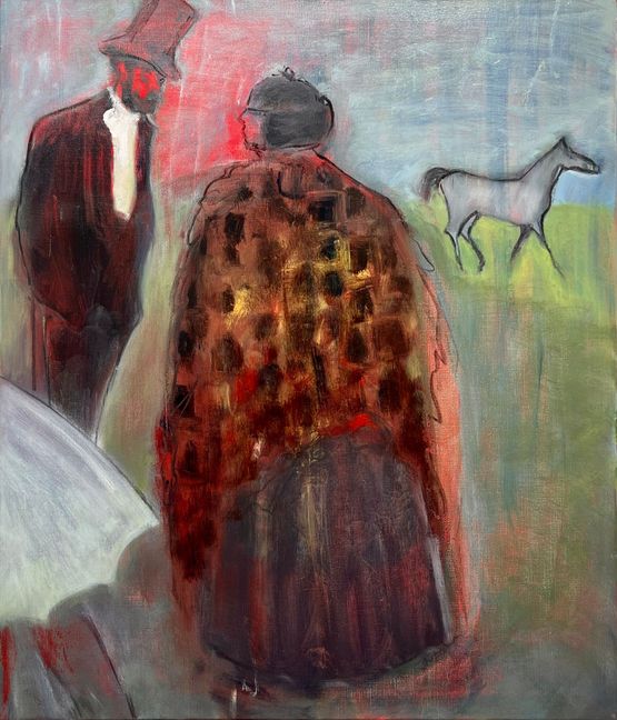 The Tartan Rug after Degas by Rosalind Nashashibi contemporary artwork Painting