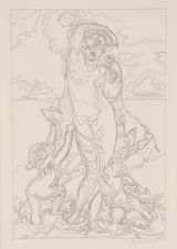 Hetaira Rising from the Sea by Azuki Furuya contemporary artwork drawing