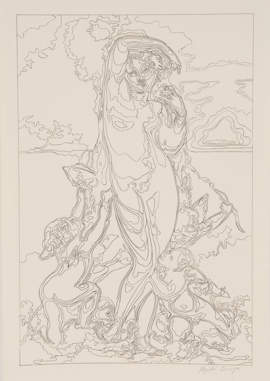 Hetaira Rising from the Sea by Azuki Furuya contemporary artwork Drawing