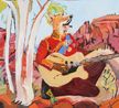 Howling on the Ridge by Vincent Namatjira contemporary artwork Painting