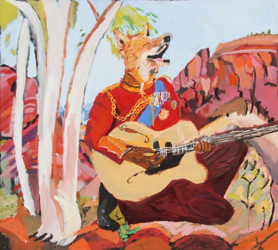 Howling on the Ridge by Vincent Namatjira contemporary artwork Painting