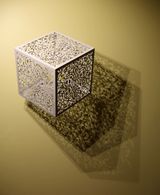 Itinerant Shadows - White Caged Flowers by Anila Quayyum Agha contemporary artwork sculpture
