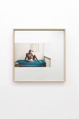 Francis on the bed with me in the mirror by Lyndal Walker contemporary artwork mixed media moving image