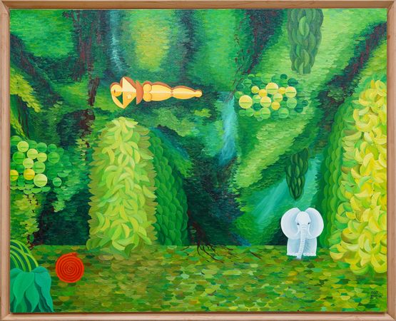 Couple in the Jungle by Jung Kangja contemporary artwork Painting