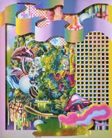 Green Moss and Violet Mushrooms by Choi Eun Joung contemporary artwork painting