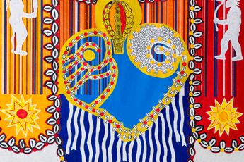 Contemporary art exhibition Elian Almeida Alberto Pitta carnival struggle and other brazilian stories at Galeria Nara Roesler New York United States