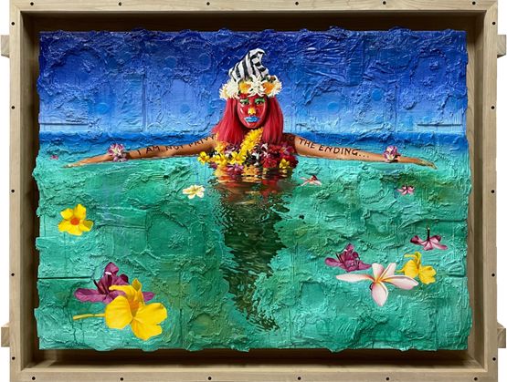 Floating Woman by Ashley Bickerton contemporary artwork Painting