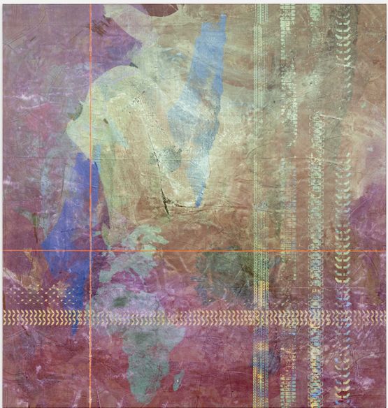 Reverse White Ground laser grid co-ordinates by Mandy El-Sayegh contemporary artwork Painting