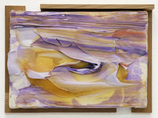 Pitch flows seaward  what the fish swallow they return as ambergris  Tyrian Purple    by Kenjiro Okazaki contemporary artwork Painting