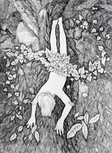 Go Back to Roots 35 by Joydeb Roaja contemporary artwork drawing painting works on paper