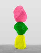 yellow green pink mountain by Ugo Rondinone contemporary artwork sculpture