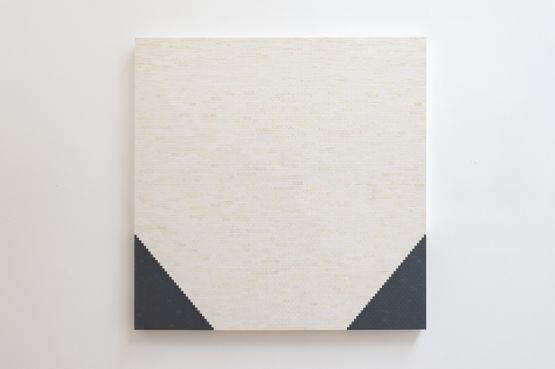 WhiteGrey PyramidWall by Michael Wilkinson contemporary artwork Sculpture