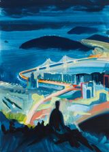 Jangsan Nightscape by Hoin Lee contemporary artwork painting works on paper