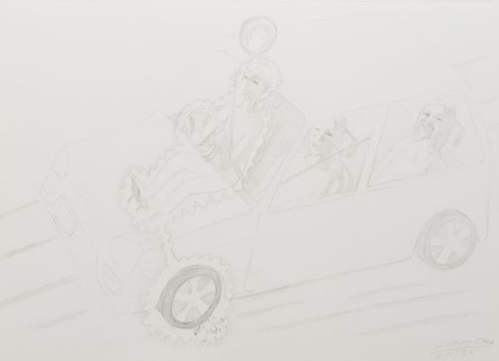 Unlimited Factor Lively Conversation in a Car Sensation of Running Over a Toad by Masaya Chiba contemporary artwork Works on Paper