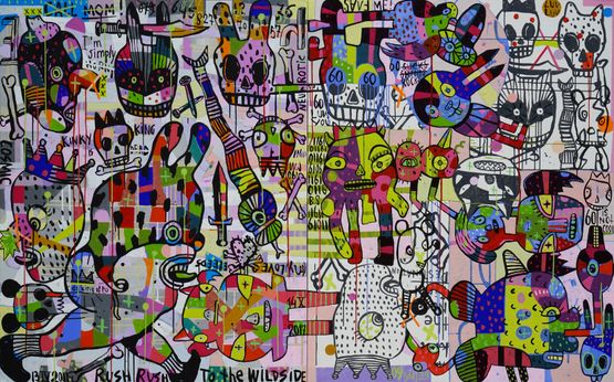 Rush Rush to the Wild Side by Eddie Hara contemporary artwork Painting
