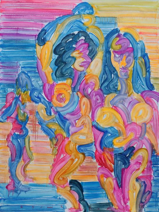 Dancing In The Rainbow by Etsu Egami contemporary artwork Painting
