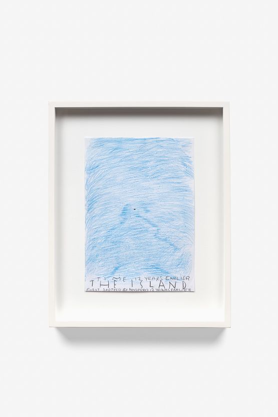 Place the island blue by Rose Wylie contemporary artwork Drawing