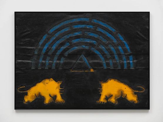 Two Panthers A Rainbow and a Triangle by Theaster Gates contemporary artwork Mixed Media