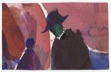 Figur mit Hut by Herbert Beck contemporary artwork works on paper