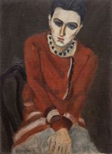 Girl in Red Sweater by Milton Avery contemporary artwork painting